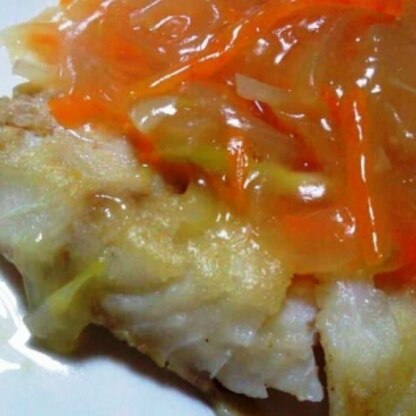 野菜は冷蔵庫にあったもので♪魚料理って物足りなく感じていたけど、あんかけでボリュームUP大満足！しかもとってもおいしいです♪